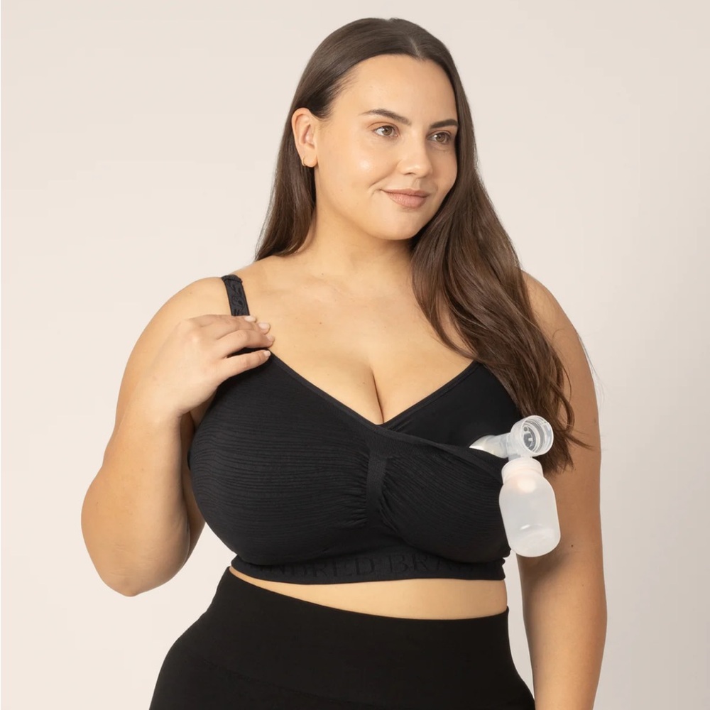 Kindred Bravely Sublime Hands-Free Pumping & Nursing Bra Black 1x Busty (E-H)